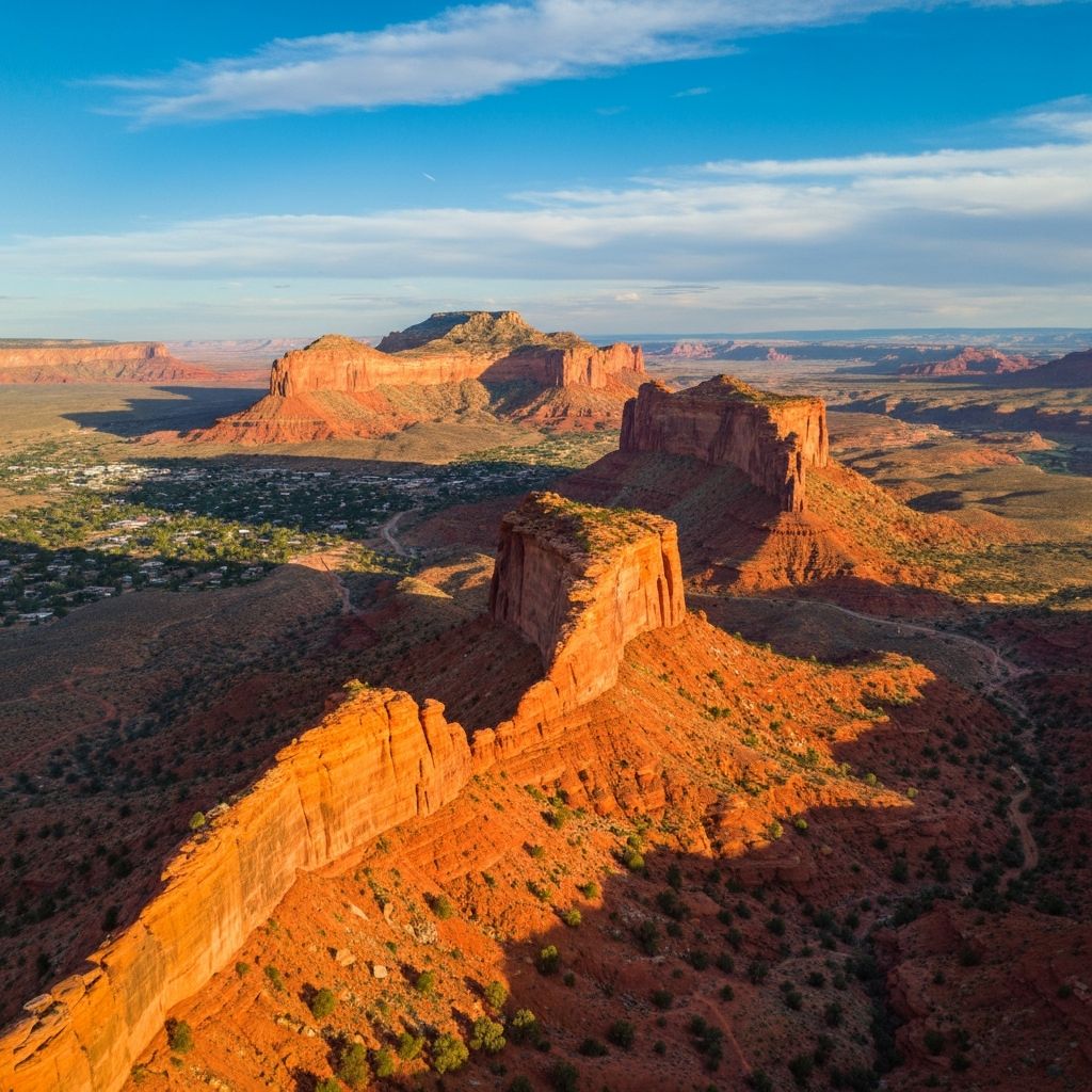 Kanab, Utah with red rock cliffs